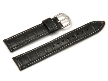Genuine Casio Croc Grained Black Leather Watch strap for  MTP-1302L-1AV, MTP-1302L-7BV, MTP-1302L