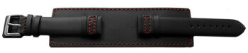 Watch band - Genuine leather - with full Pad - black -...
