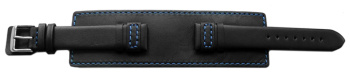 Watch band - Genuine leather - with full Pad - black -...