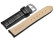 Watch band - Genuine Calfskin - curved ends - black 18mm Steel