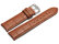 Watch band - Genuine Calfskin - curved ends - light brown 18mm Steel