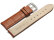 Watch band - Genuine Calfskin - curved ends - light brown 22mm Gold