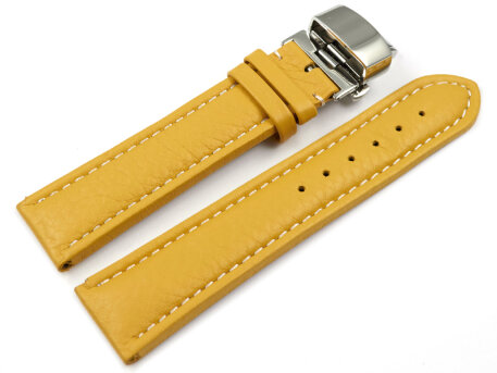 Butterfly - Genuine leather - Grained - yellow