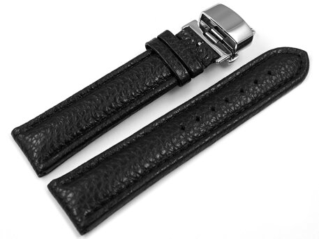 Butterfly - Genuine leather - Grained - black