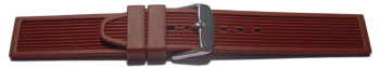 Watch strap - Silicone - Stripes - Waterproof - bordeaux