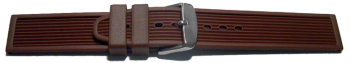 Watch strap - Silicone - Stripes - Waterproof - brown