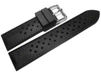 Watch strap - Silicone - Carbon Style - black