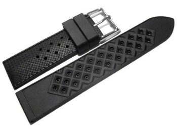Watch strap - Silicone - Carbon Style - black