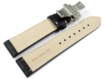 Butterfly - Watch strap - Genuine leather - croco print -...