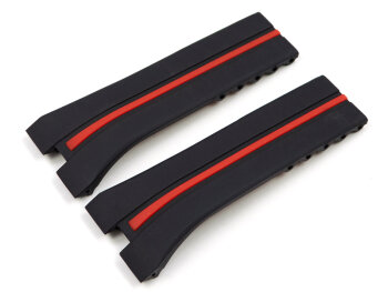Lotus Replacement Band for 15349 - Rubber - Black / Red Stripe