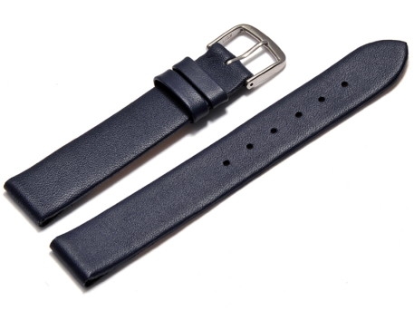 Watch strap - genuine leather - for fixed pins - blue