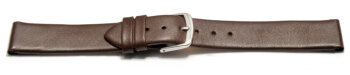 Watch strap - genuine leather - for fixed pins - brown 16mm Steel
