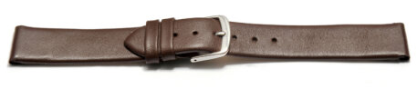 Watch strap - genuine leather - for fixed pins - brown 17mm Steel