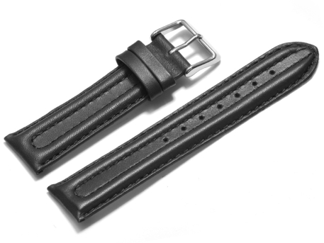 Watch strap - Genuine leather - smooth - black