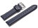 Watch strap - Genuine leather - smooth - dark blue 18mm Steel