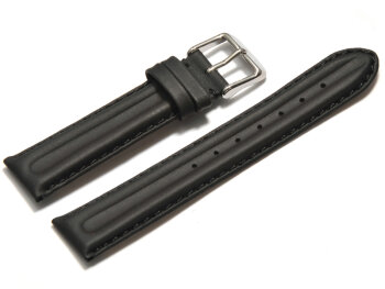 Watch strap - Genuine leather hydrophobic - smooth - black