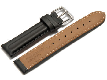 Watch strap - Genuine leather hydrophobic - smooth - black 20mm Gold