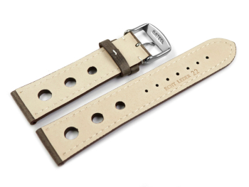 Watch strap - smooth - three holes - dark brown