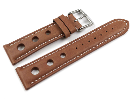 Watch strap - smooth - three holes - light brown