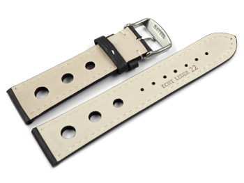 Watch strap - smooth - three holes - black