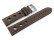 Watch strap - smooth - three holes - dark brown 18mm Steel