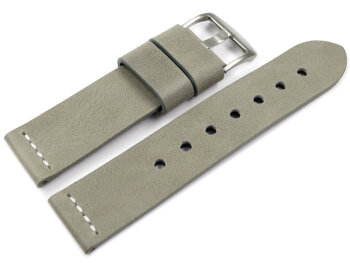 Watch strap - Genuine saddle leather - Ranger - gray 18mm