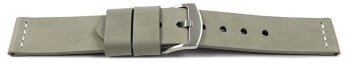 Watch strap - Genuine saddle leather - Ranger - gray 20mm