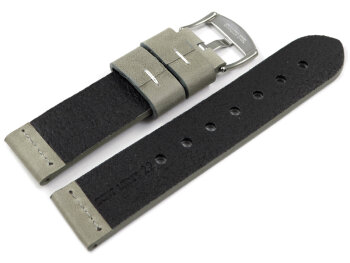 Watch strap - Genuine saddle leather - Ranger - gray 22mm