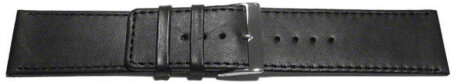 Watch strap - genuine leather - black - 30mm