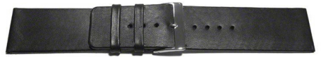 Watch strap - genuine leather - without stitching - black - 30, 32, 34, 36, 38, 40 mm