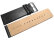 Watch strap - genuine leather - black - without stitching - 30mm