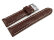 Watch band - strong padded - croco print - dark brown 20mm Steel