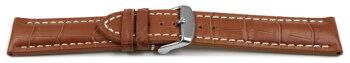 Watch band - strong padded - croco print - light brown...