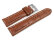 Watch band - strong padded - croco print - light brown 18mm Gold