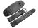 Watch band - Genuine grained leather - with Pad - black 22mm Steel