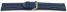 Watch strap - Genuine grained leather - blue 20mm Steel