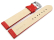 Watch strap - Genuine grained leather - red 20mm Steel