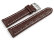Watch strap - Genuine leather - Croco print - dark brown 18mm Steel