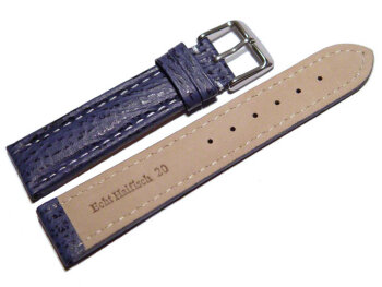 Watch strap - Genuine Shark leather - dark blue 22mm Steel