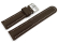 Watch strap - Genuine leather - smooth - dark brown 18mm Steel