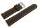 Watch strap - Genuine leather - smooth - dark brown 22mm Steel