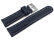 Watch strap - Genuine leather - smooth - dark blue 20mm Steel