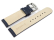 Watch strap - Genuine leather - smooth - dark blue 22mm Steel