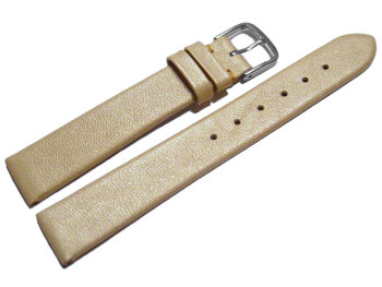 Watch strap - genuine leather - Business - gold 18mm Steel