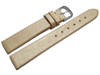 Watch strap - genuine leather - Business - gold 18mm Gold