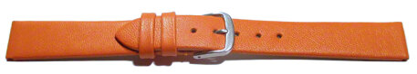 Watch strap - genuine leather - Business - orange 12mm Steel