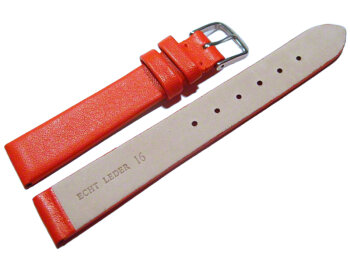 Watch strap - genuine leather - Business - red 12mm Steel