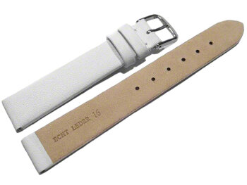 Watch strap - genuine leather - Business - white 12mm Gold