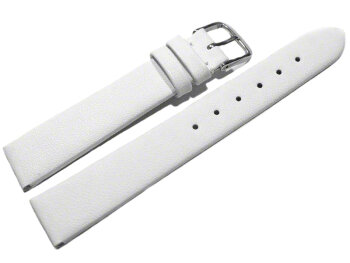 Watch strap - genuine leather - Business - white 18mm Steel