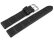 Watch band - genuine leather - croco - for fixed pins - black 16mm Steel